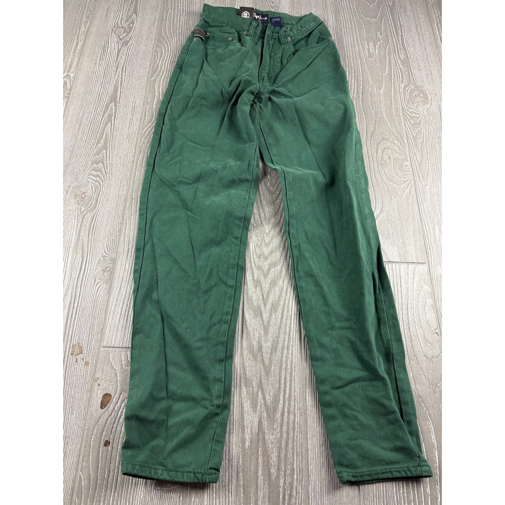 Vintage Pepe Jeans NWT Green Straight Leg Denim 90s Mid Rise Womens 25 x 31